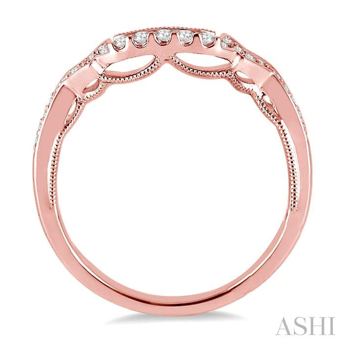 1/6 Ctw Round Cut Diamond Wedding Band in 14K Rose Gold
