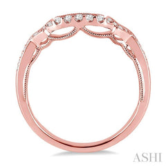 1/6 Ctw Round Cut Diamond Wedding Band in 14K Rose Gold