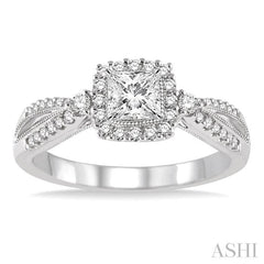 1/4 Ctw Diamond Semi-mount Engagement Ring in 14K White Gold