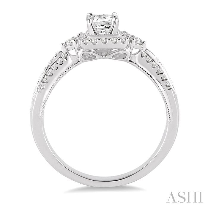 1/4 Ctw Diamond Semi-mount Engagement Ring in 14K White Gold