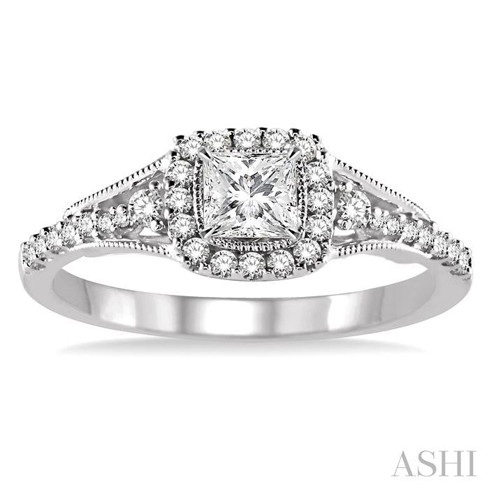 1/4 ctw Diamond Semi-mount Engagement Ring in 14K White Gold