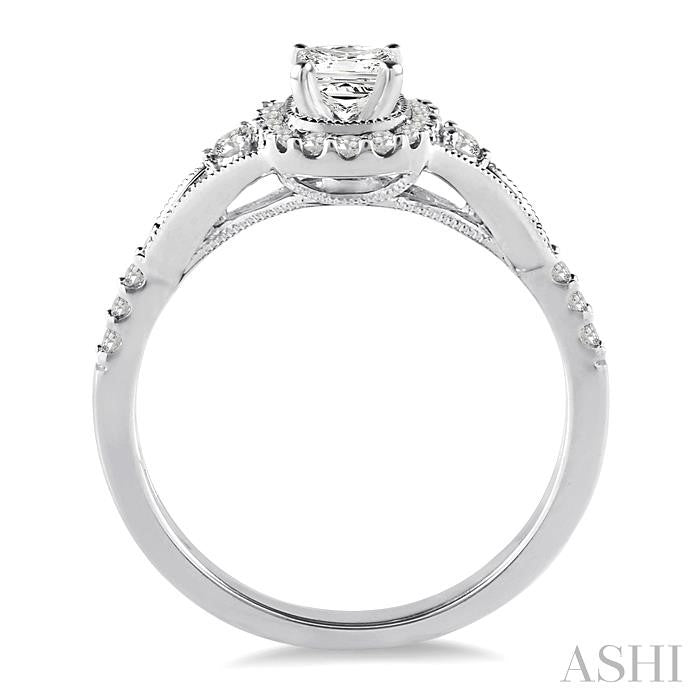 1/4 ctw Diamond Semi-mount Engagement Ring in 14K White Gold