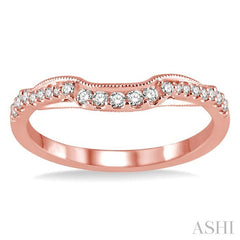 1/6 Ctw Round Cut Diamond Wedding Band in 14K Rose Gold