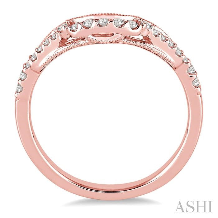 1/6 Ctw Round Cut Diamond Wedding Band in 14K Rose Gold