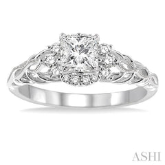 1/5 ctw Diamond Semi-mount Engagement Ring in 14K White Gold