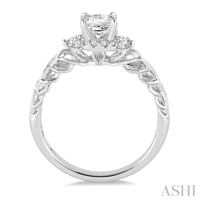 1/5 ctw Diamond Semi-mount Engagement Ring in 14K White Gold