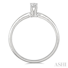 1/10 Ctw Round Cut Diamond Solitaire Ring in 14K White Gold