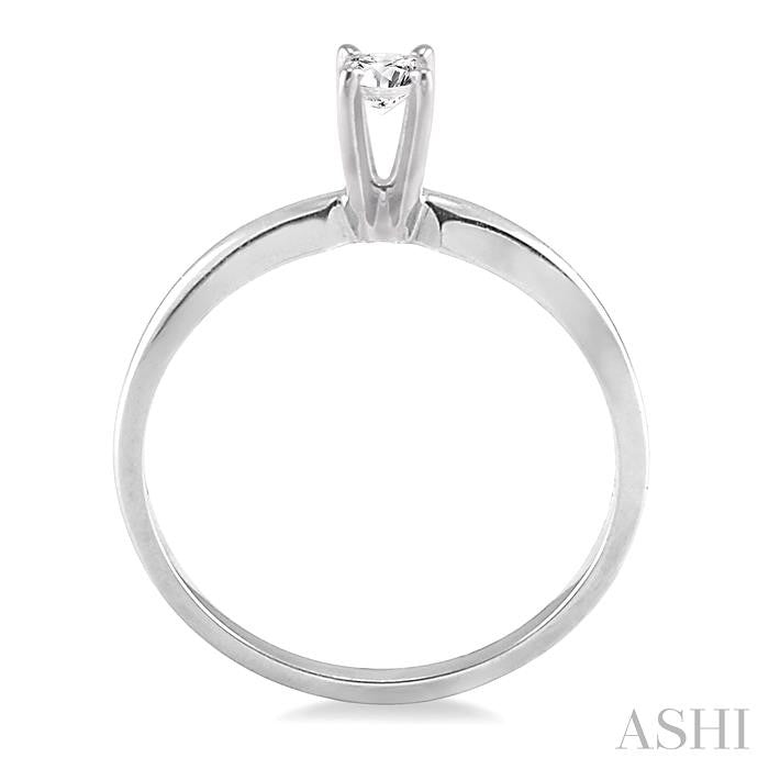 1/6 Ctw Round Cut Diamond Solitaire Ring in 14K White Gold