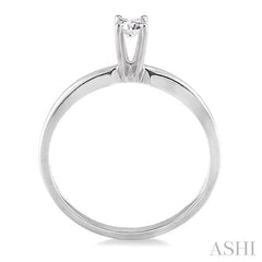 1/6 Ctw Round Cut Diamond Solitaire Ring in 14K White Gold