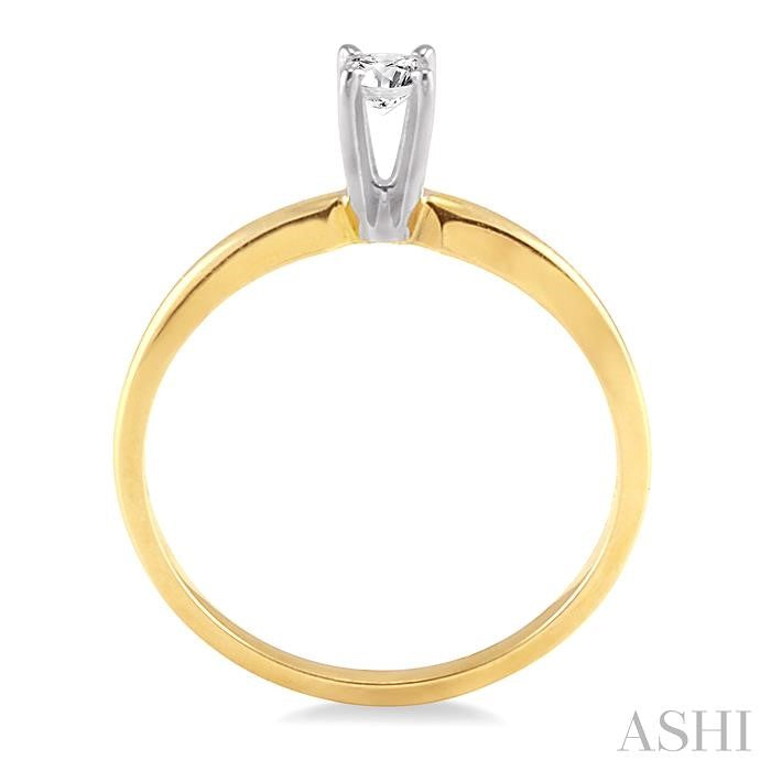 1/6 Ctw Round Cut Diamond Solitaire Ring in 14K Yellow Gold