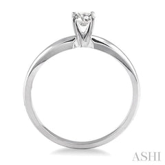 1/5 Ctw Round Cut Diamond Solitaire Ring in 14K White Gold