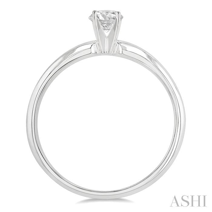 1/4 Ctw Round Cut Diamond Solitaire Ring in 14K White Gold