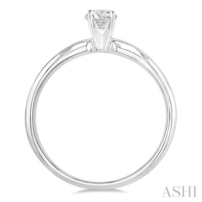 1/4 Ctw Round Cut Diamond Solitaire Ring in 14K White Gold