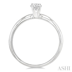 1/4 Ctw Round Cut Diamond Solitaire Ring in 14K White Gold