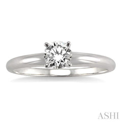 1/3 Ctw Round Cut Diamond Solitaire Ring in 14K White Gold