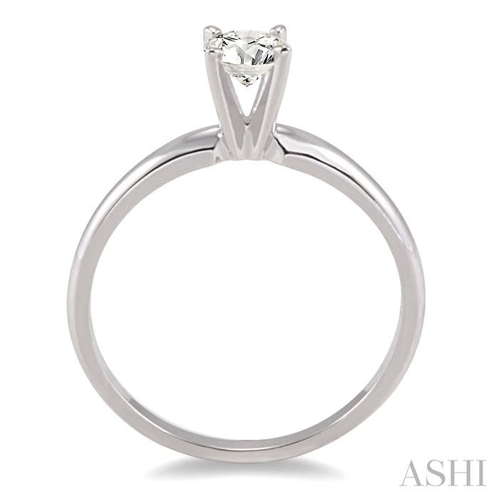 1/3 Ctw Round Cut Diamond Solitaire Ring in 14K White Gold
