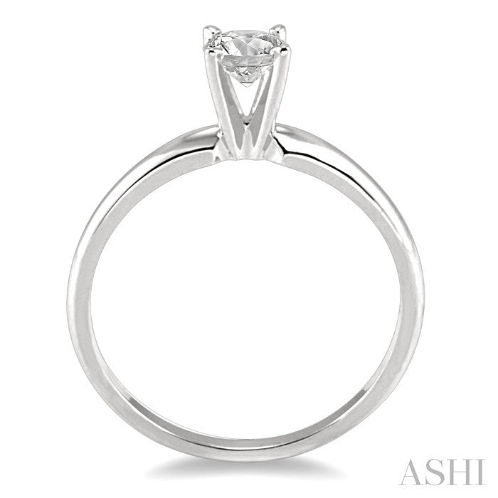 1/3 Ctw Round Cut Diamond Solitaire Ring in 14K White Gold