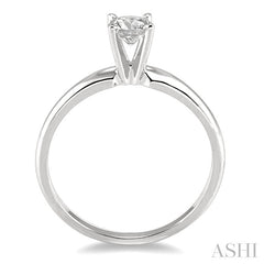 1/3 Ctw Round Cut Diamond Solitaire Ring in 14K White Gold