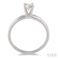 1/3 Ctw Round Cut Diamond Solitaire Ring in 14K White Gold