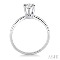 3/8 Ctw Round Cut Diamond Solitaire Ring in 14K White Gold