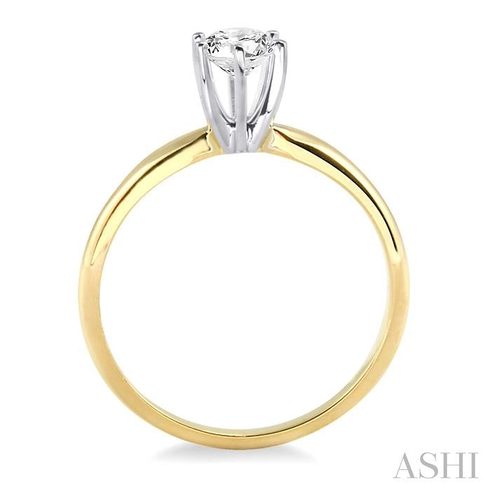 3/8 Ctw Round Cut Diamond Solitaire Ring in 14K Yellow Gold