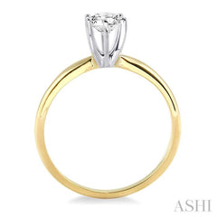 3/8 Ctw Round Cut Diamond Solitaire Ring in 14K Yellow Gold