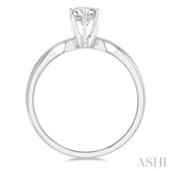 1/2 Ctw Round Cut Diamond Solitaire Ring in 14K White Gold