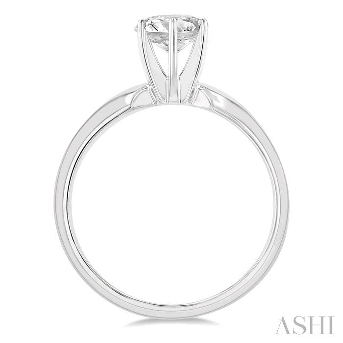 3/4 Ctw Round Cut Diamond Solitaire Ring in 14K White Gold