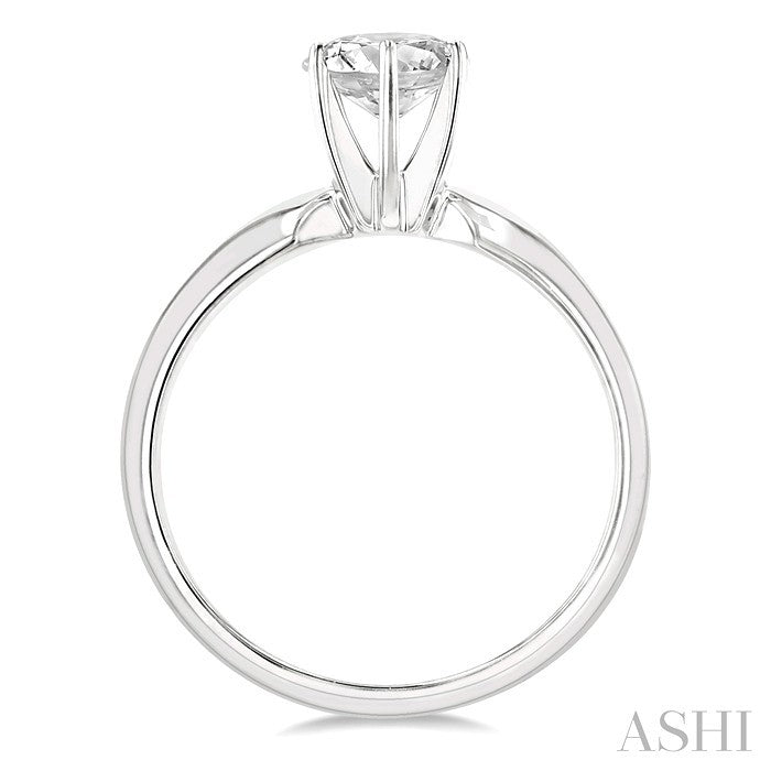 3/4 Ctw Round Cut Diamond Solitaire Ring in 14K White Gold