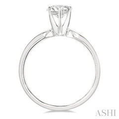 3/4 Ctw Round Cut Diamond Solitaire Ring in 14K White Gold