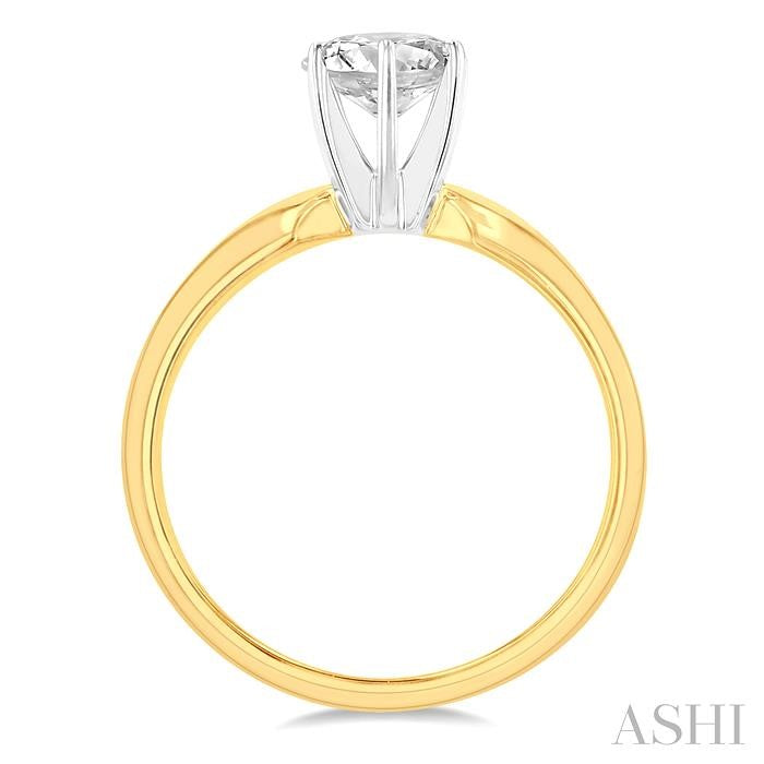 3/4 Ctw Round Cut Diamond Solitaire Ring in 14K Yellow Gold