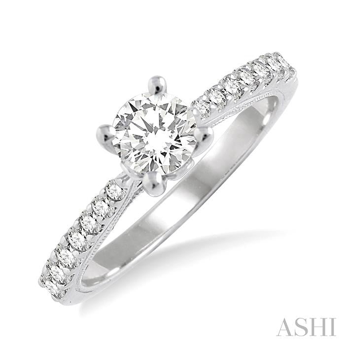 1/3 Ctw Diamond Semi-Mount Engagement Ring in 14K White Gold