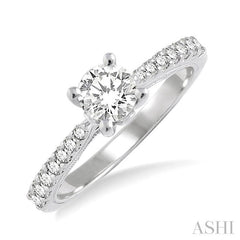 1/3 Ctw Diamond Semi-Mount Engagement Ring in 14K White Gold