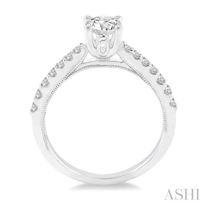1/3 Ctw Diamond Semi-Mount Engagement Ring in 14K White Gold