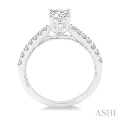 1/3 Ctw Diamond Semi-Mount Engagement Ring in 14K White Gold