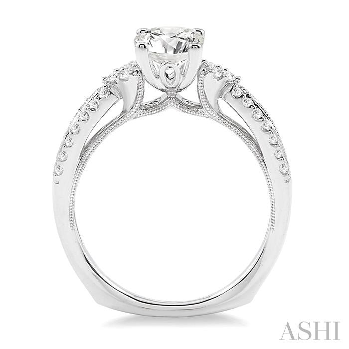1/3 Ctw Diamond Semi-Mount Engagement Ring in 14K White Gold