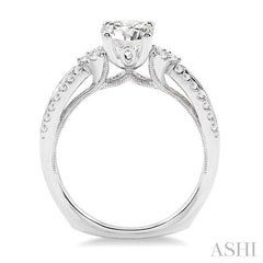 1/3 Ctw Diamond Semi-Mount Engagement Ring in 14K White Gold