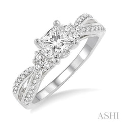 1/3 Ctw Diamond Semi-Mount Engagement Ring in 14K White Gold