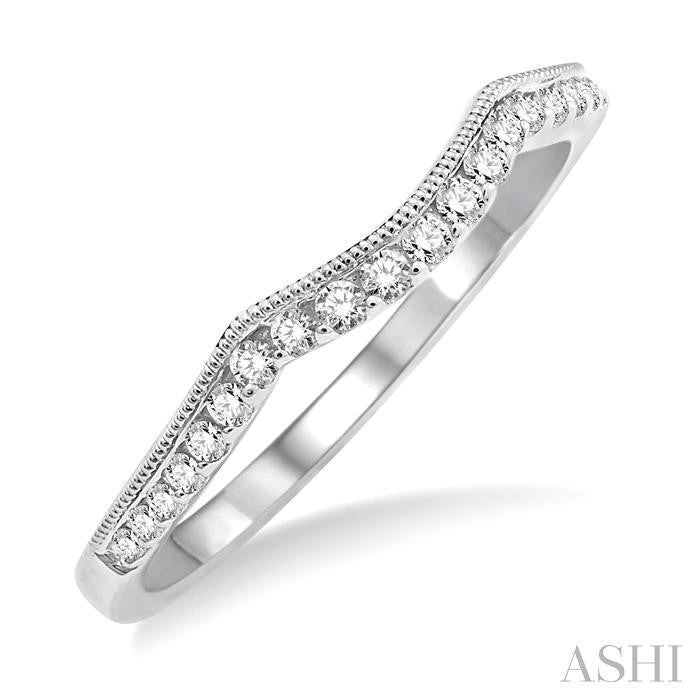 1/6 Ctw Round Cut Diamond Wedding Band in 14K White Gold