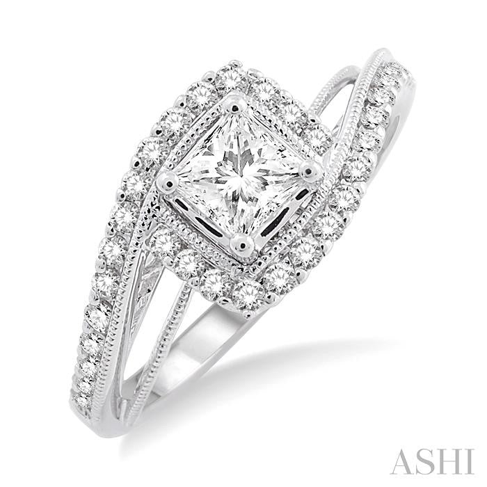 1/3 Ctw Diamond Semi-Mount Engagement Ring in 14K White Gold