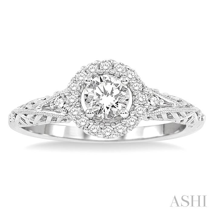 1/5 Ctw Diamond Semi-Mount Engagement Ring in 14K White Gold