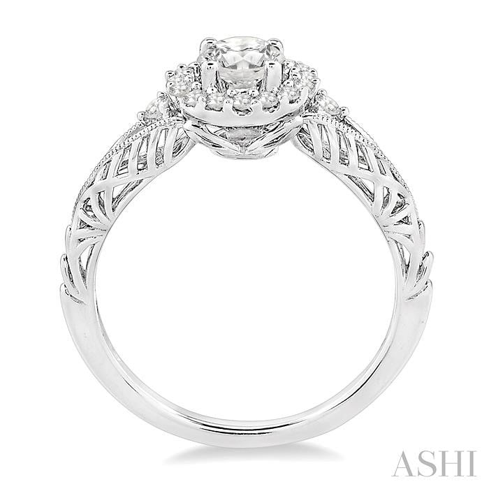 1/5 Ctw Diamond Semi-Mount Engagement Ring in 14K White Gold
