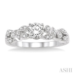 1/6 ctw Diamond Semi-Mount Engagement Ring in 14K White Gold