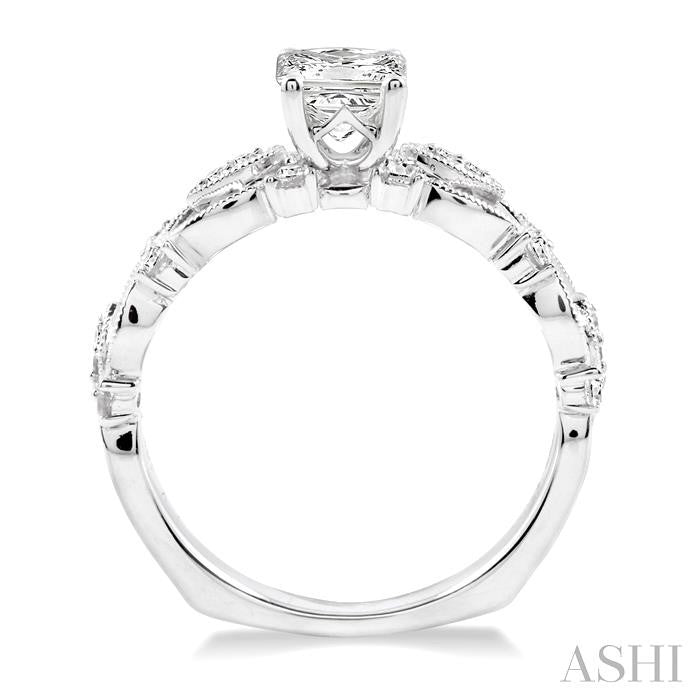 1/5 Ctw Diamond Semi-Mount Engagement Ring in 14K White Gold