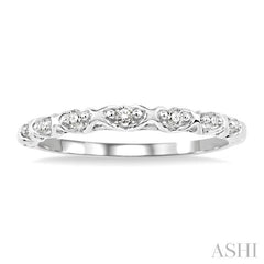 1/20 Ctw Round Cut Diamond Wedding Band in 14K White Gold