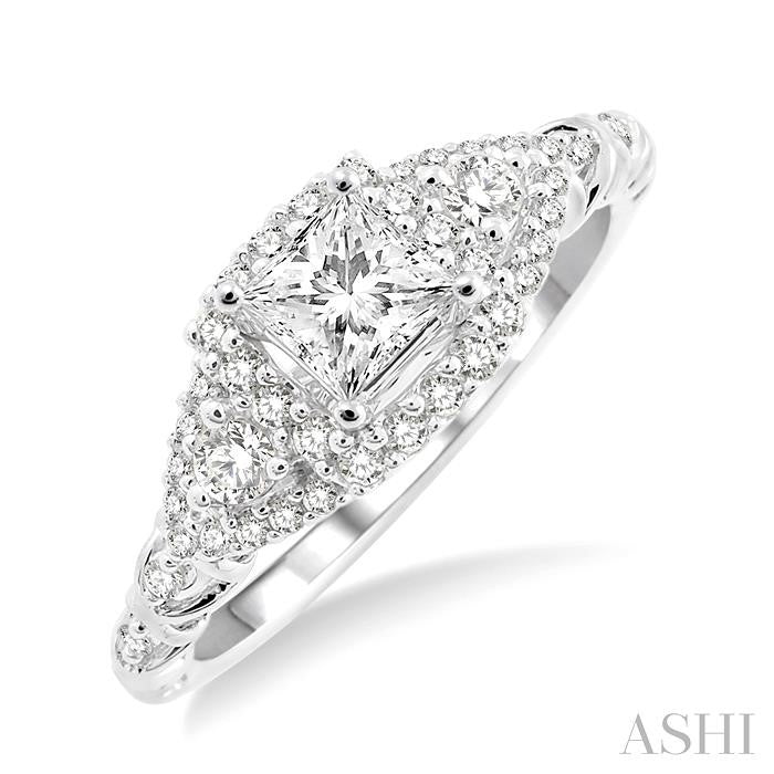 1/3 Ctw Diamond Semi-Mount Engagement Ring in 14K White Gold