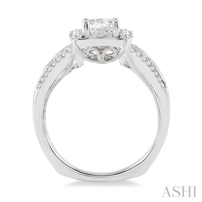 1/2 ctw Diamond Semi-Mount Engagement Ring in 14K White Gold