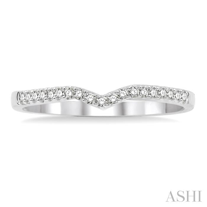1/6 Ctw Round Cut Diamond Wedding Band in 14K White Gold