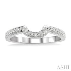 1/10 Ctw Round Cut Diamond Wedding Band in 14K White Gold
