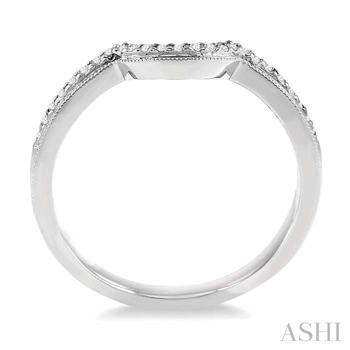 1/10 Ctw Round Cut Diamond Wedding Band in 14K White Gold